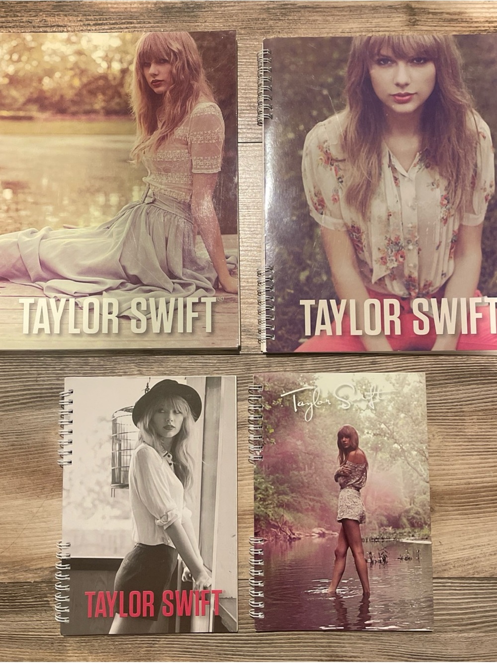 Set Of 4 Taylor Swift 2012 Official Spiral Ruled Notebooks 8"×6” & 11”x9 Writing